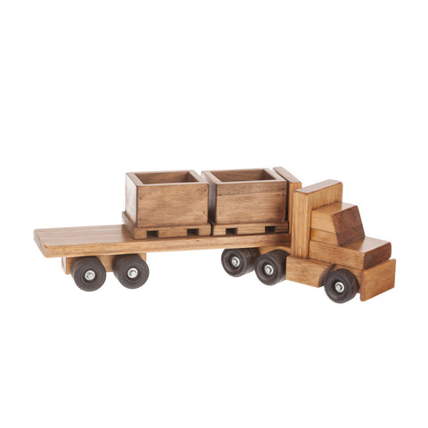 Wooden truck with skid trailer