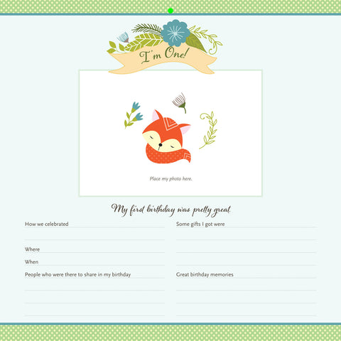 First birthday calendar