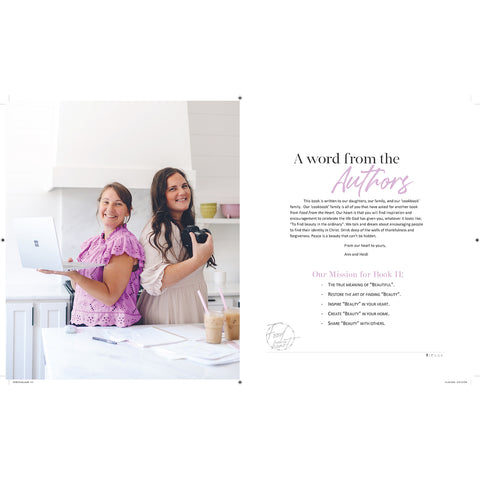 words from authors, Food from the Heart Cookbook 2