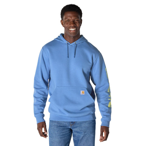 Deep Workwear Blue Men's Midweight Logo Hoodie K288