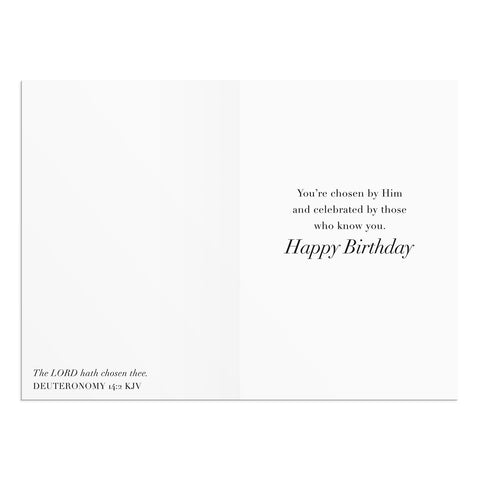 Inside of floral birthday card