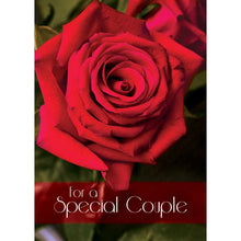 Front of Card 1: For a Special Couple, Close Up of Red Rose