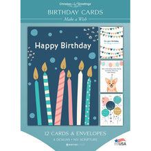 Front of Box of Make a Wish Birthday Cards