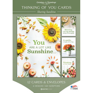 Front of Box of Sharing Sunshine Thinking of You Cards
