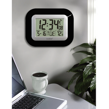 Atomic Digital Wall Clock WT-8005U-B on wall