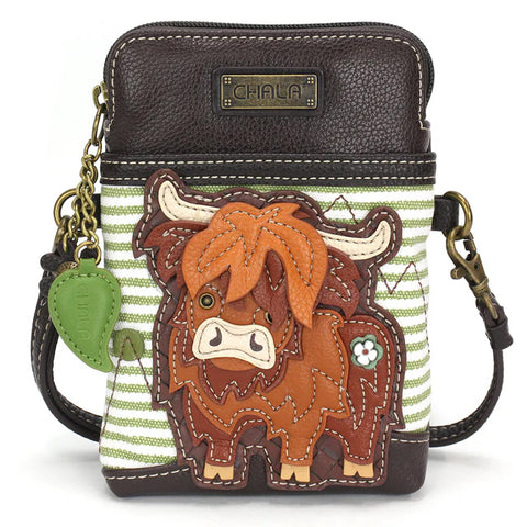 highland cow, Cellphone Crossbody Bags 827