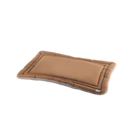 Carhartt Brown X-Large Firm Duck Sherpa-Topped Dog Napper Pad showing duck side