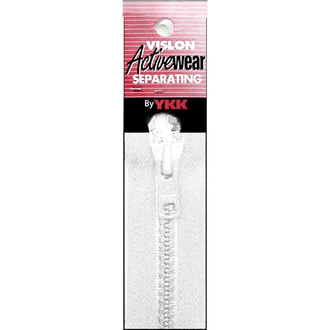 White Vislon Separating Zipper Y-19-501
