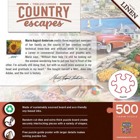 Country Escapes - Timeless Summer 500 Piece Jigsaw Puzzle 32583 back of box