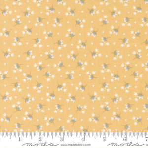 Buttercup and Slate Collection Small Tulip Cotton Fabric yellow