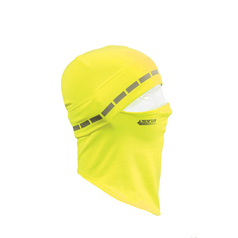 Hi vis yellow face mask and head liner