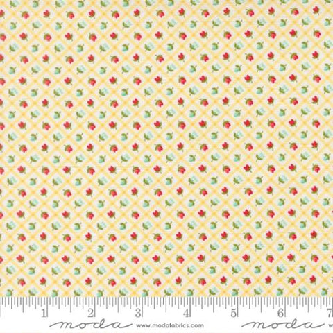 yellow, Bloomsberry Collection Flower Check Cotton Fabric 55358