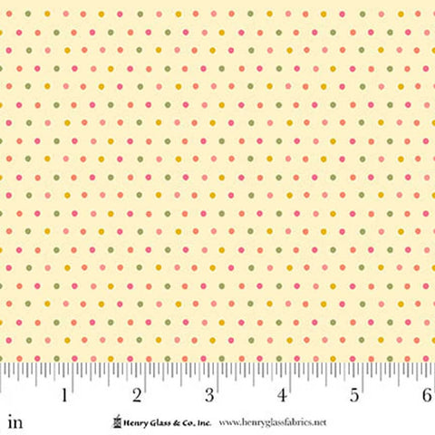 yellow, Bloomscape Collection Small Dots Cotton Fabric 2436