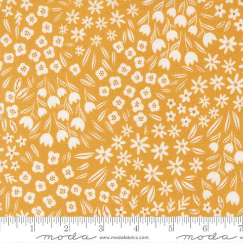 yellow, Blossoms and Blooms Collection Small Floral Cotton Fabric 39052