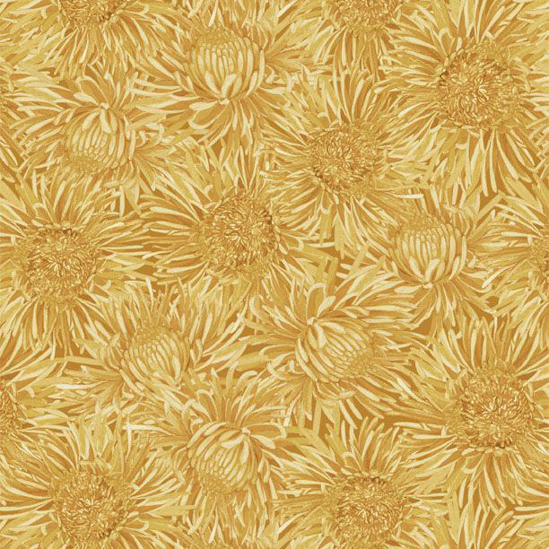 yellow-Chickadee Charm Collection Packed Floral Cotton Fabric 27725