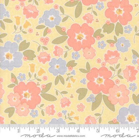 yellow, Handmade Sweetness Collection Vintage Blooms Cotton Fabric 31790