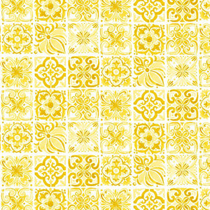 yellow, Lavender Lemonade Collection Tiles Cotton Fabric 39888