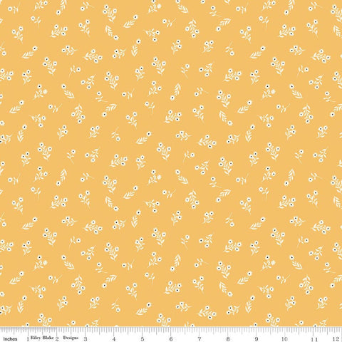 yellow, Lil Farm Friends Collection Posies Cotton Fabric C17943