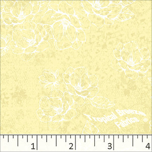 Yellow, Standard Weave Large Floral Print Dress Fabric 6199