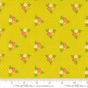 Strawberry Lemonade Collection Floral Dots Cotton Fabric 37672 yellow