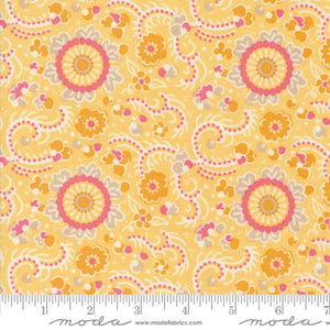 Yellow, Sunday Brunch Collection Blintz Floral Cotton Fabric 30751