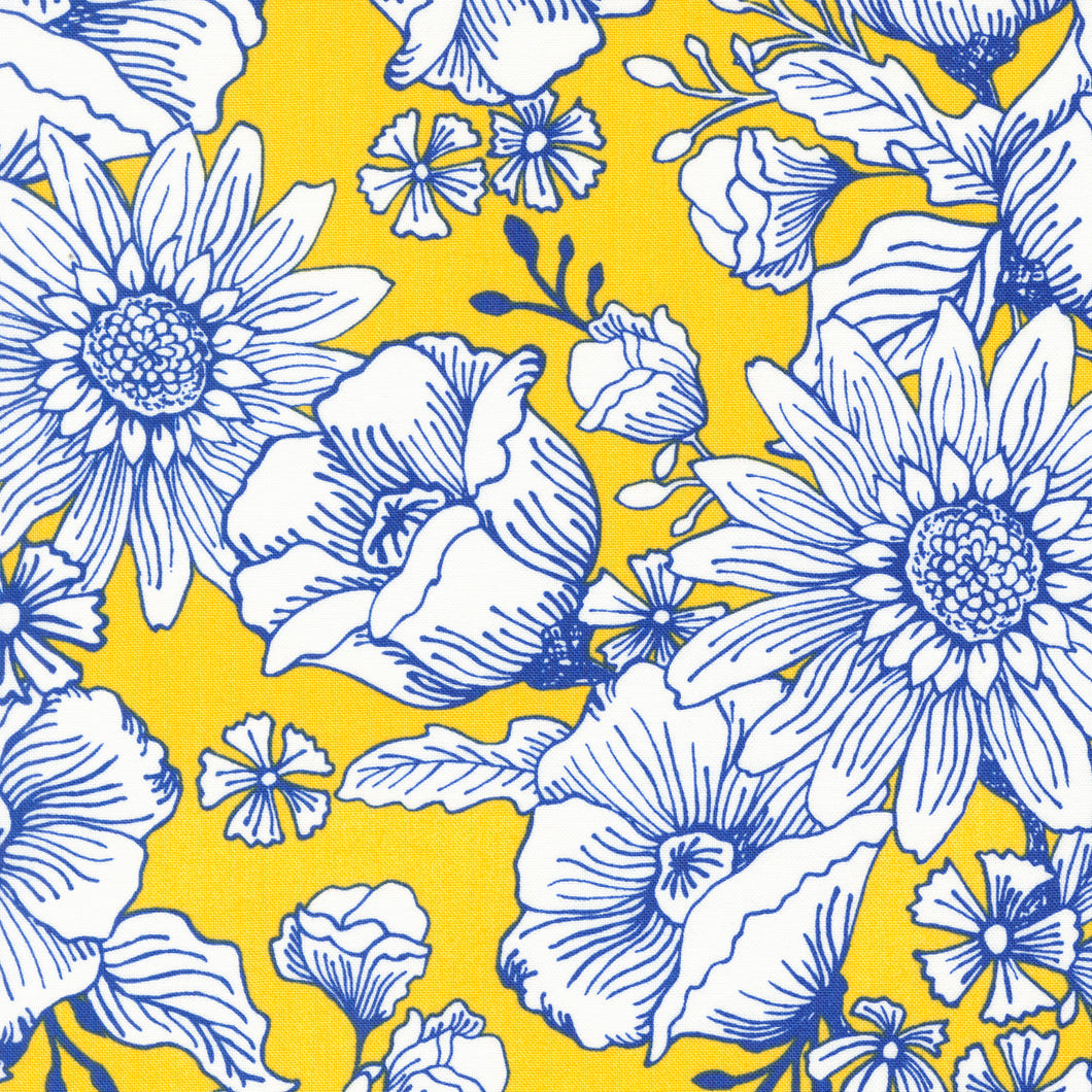 Sunflowers in My Heart Collection Large Floral Cotton Fabric 27320 yellow