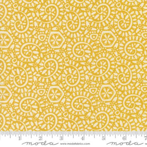 Tango Collection Swirls Cotton Fabric 27337 yellow