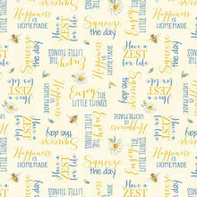 Zest for Life Collection Word Toss Cotton Fabric 19158 yellow