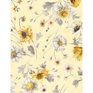 Yellow floral fabric