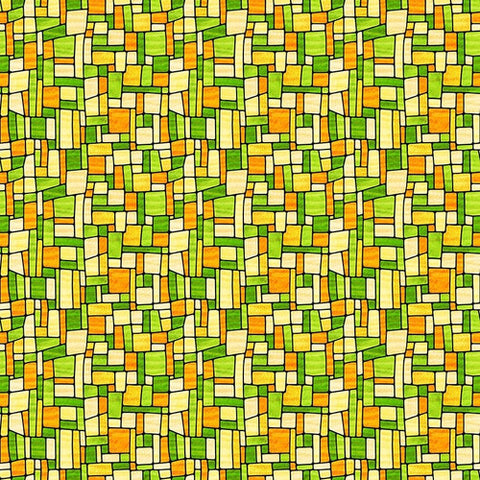 Fancy Glass Cotton Fabric Collection 29 yellow stained glass