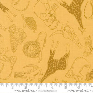 Noahs Ark Collection Animal Toss Cotton Fabric 20872 yellow