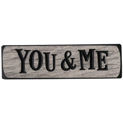 You and Me wooden sign