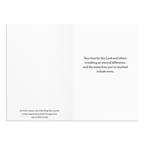 Ministry Appreciation card- Your Love for the Lord