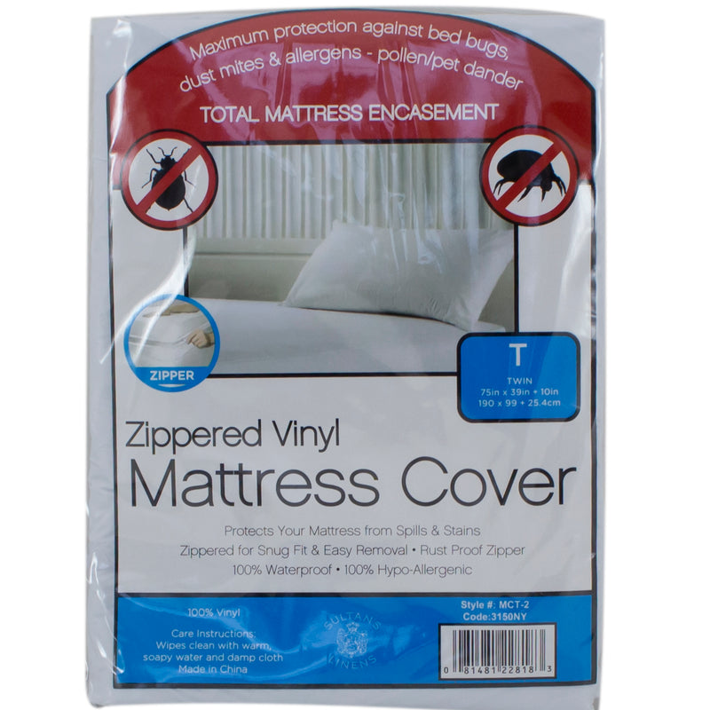 Zippered Bed Bug and Water Resistant Vinyl Mattress Protector King