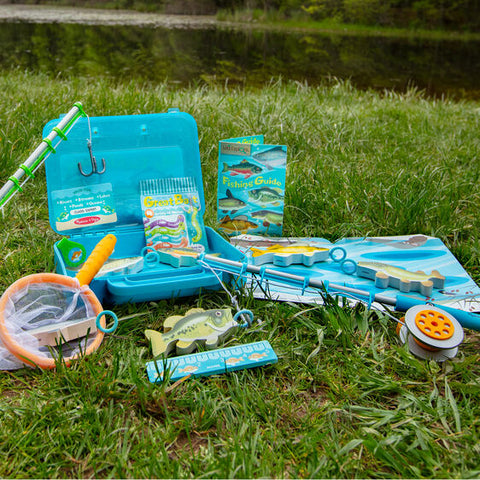 Fishing play set outdoors.
