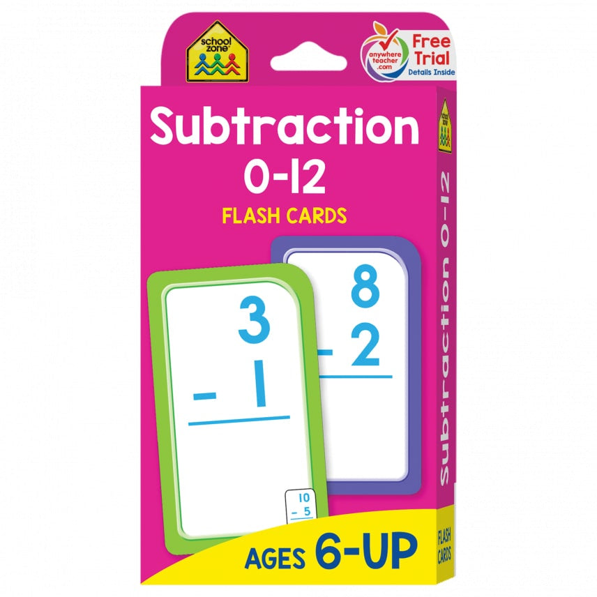 Subtraction 0 to 12 Flash Cards 04007