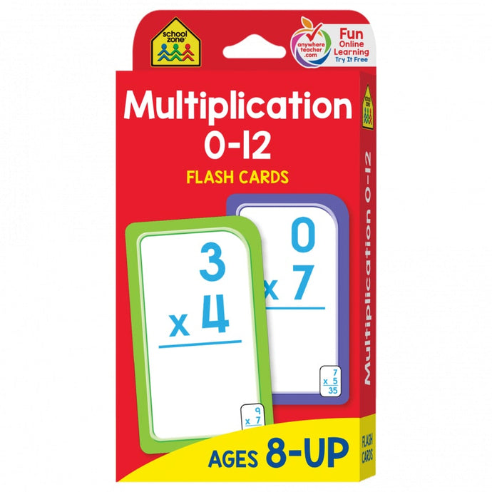 Multiplication 0 to 12 Flash Cards 04008