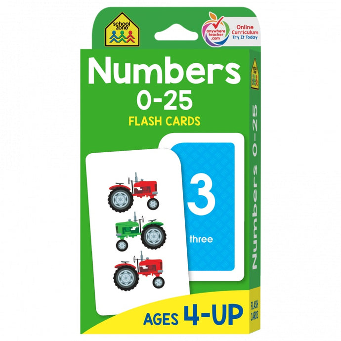 Numbers 0 to 25 Flash Cards 04022