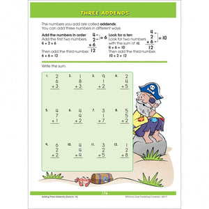 School Zone Big First Grade Workbook sample page of math