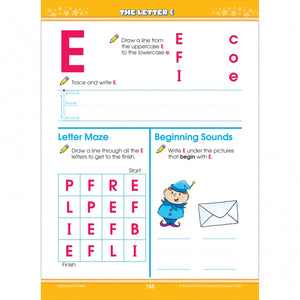 School Zone Big Alphabet Workbook sample page for letter E