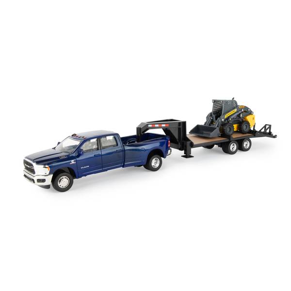 1:32 Scale Ram 3500 Pickup, Skid Loader, and Gooseneck Trailer 47269