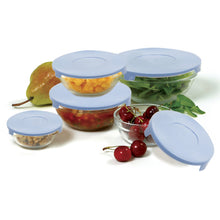 Glass Bowl Set with Lids 1018