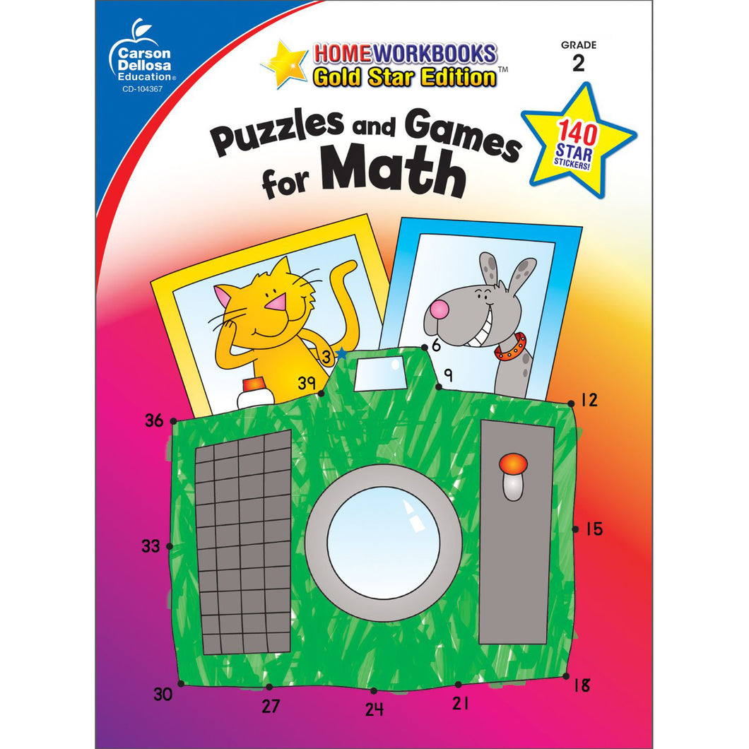 Carson Dellosa Puzzles & Games for Math Grade 2 activity book