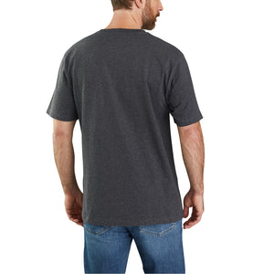 Carhartt men's carbon heather Durable Goods graphic tee shirt on model back