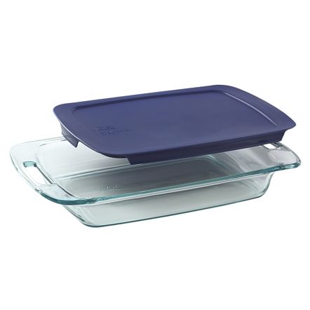 Easy Grab 3-Quart Glass Baking Dish with Blue Lid 1085803