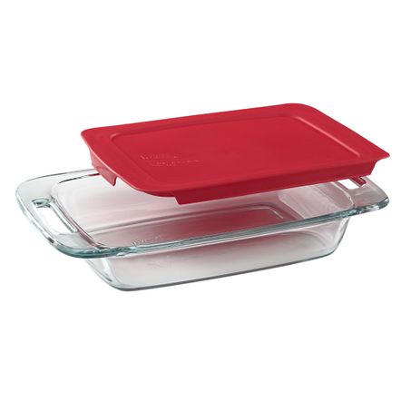 Easy Grab 2-Quart Glass Baking Dish with Red Lid