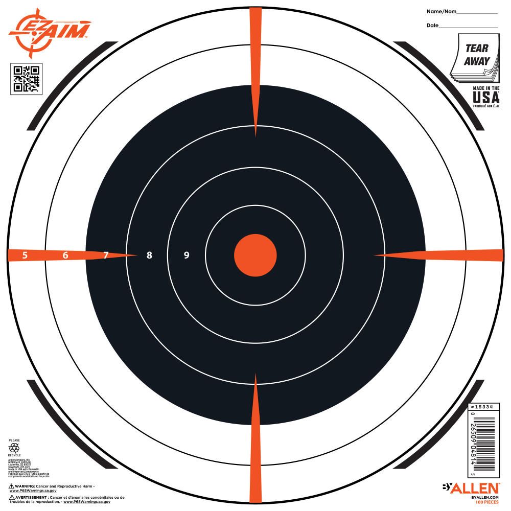 EZ Aim Paper Bullseye Target 15334