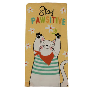 Ritz Dual-sided Kitchen Towel Pawsitive Floral Kitty Yellow 16793