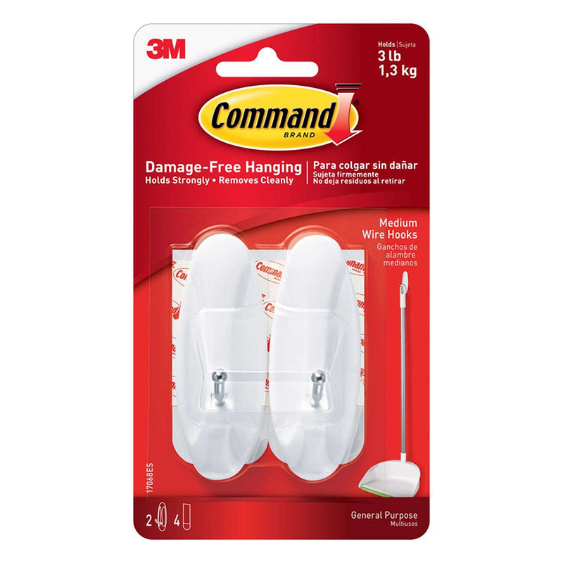 3M Command Clear Medium Plastic Wire Hooks 17065CLR – Good's Store Online