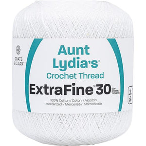 White Crochet Thread Extra Fine 30